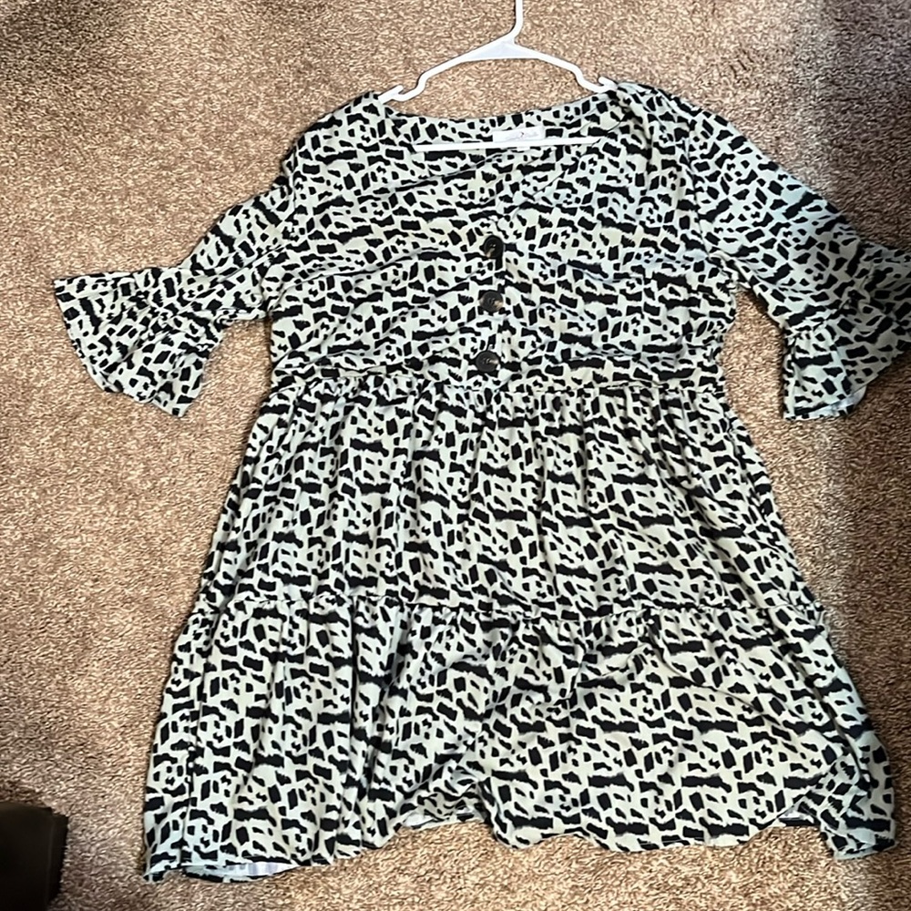 Stylish Black and White Mini Dress